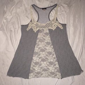 Black and white striped Cocomo tank top